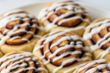 Plate Of Homemade Cinnamon Rolls