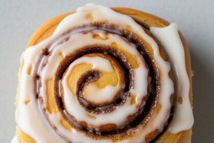 Two Glazed Cinnamon Rolls