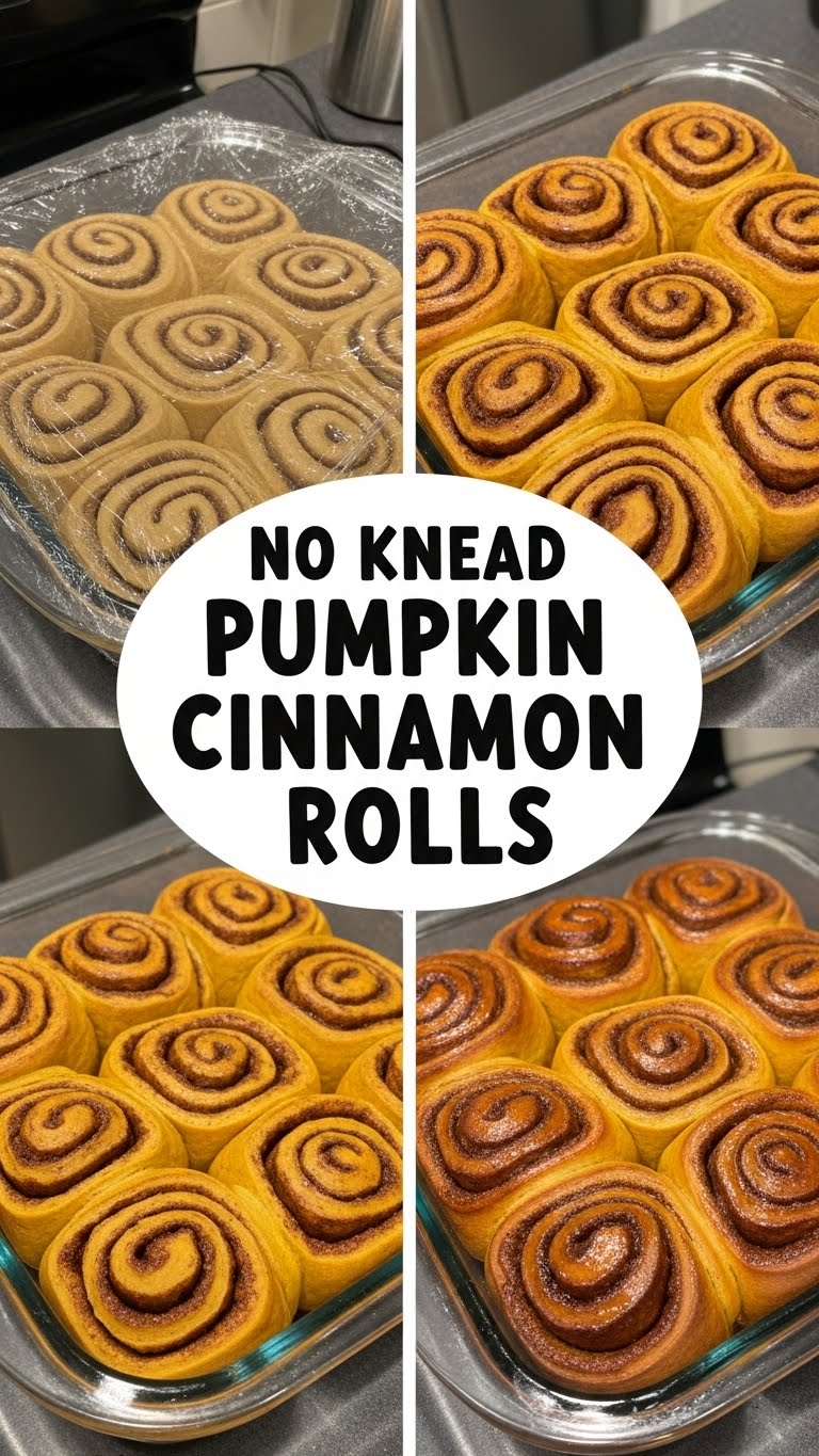 No Knead Pumpkin Cinnamon Rolls