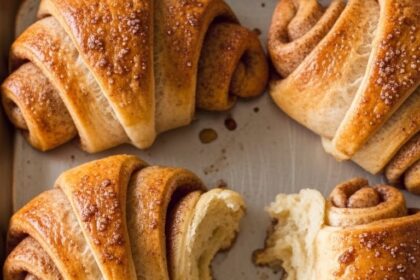 Cinnamon Crescent Rolls On Baking Sheet