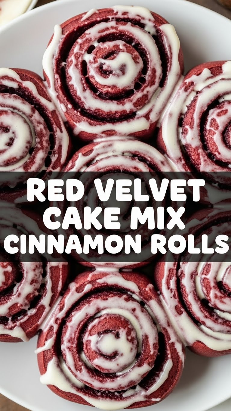 Red Velvet Cake Mix Cinnamon Rolls
