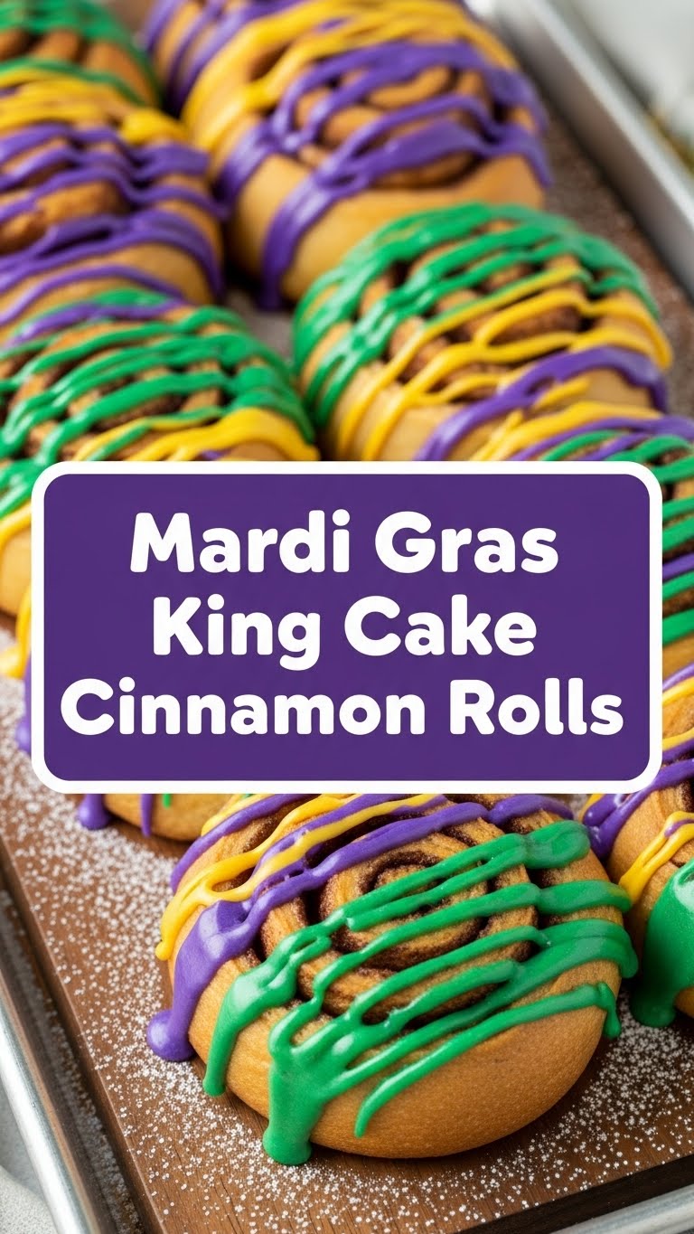 Mardi Gras King Cake Cinnamon Rolls