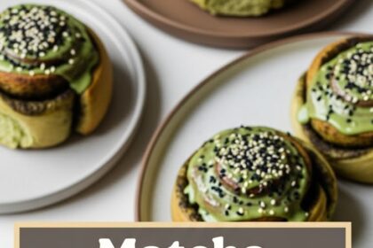 Matcha Black Sesame Cinnamon Rolls