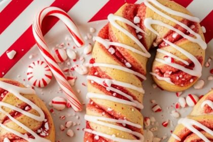 Candy Cane Cinnamon Rolls