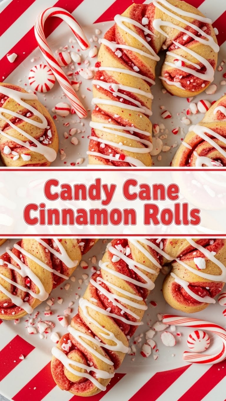 Candy Cane Cinnamon Rolls