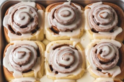 Cinnamon Rolls On A Tray