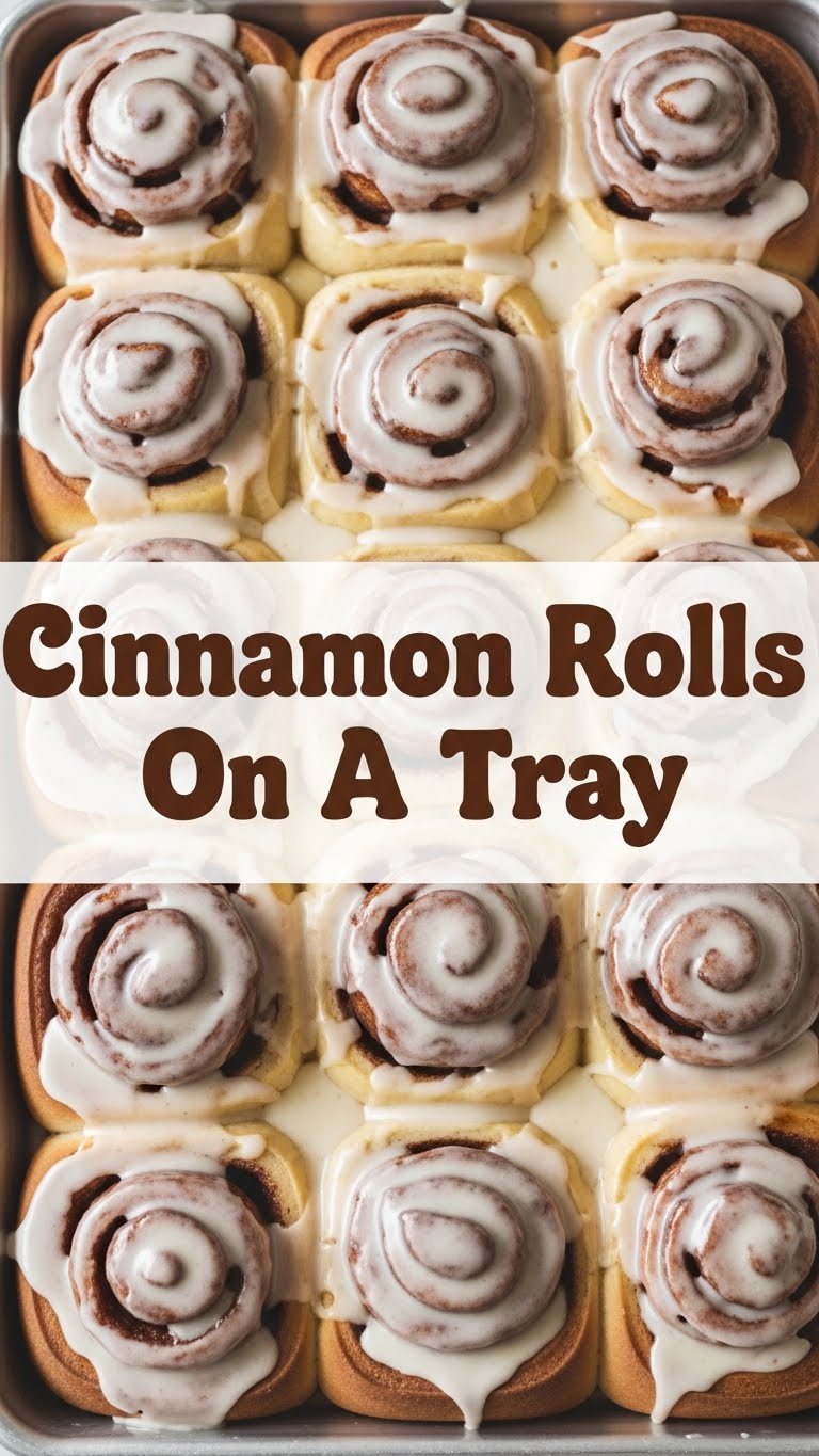 Cinnamon Rolls On A Tray