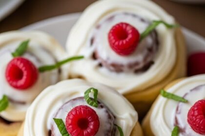 Raspberry Cream Cheese Cinnamon Rolls