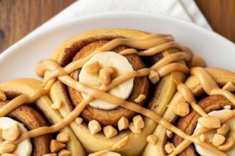 Banana Peanut Butter Cinnamon Rolls