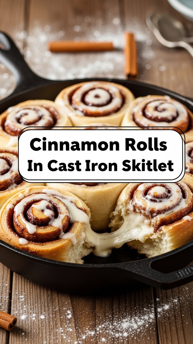 Cinnamon Rolls In Cast Iron Skillet