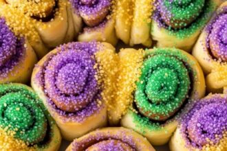 Mini King Cakes With Cinnamon Rolls