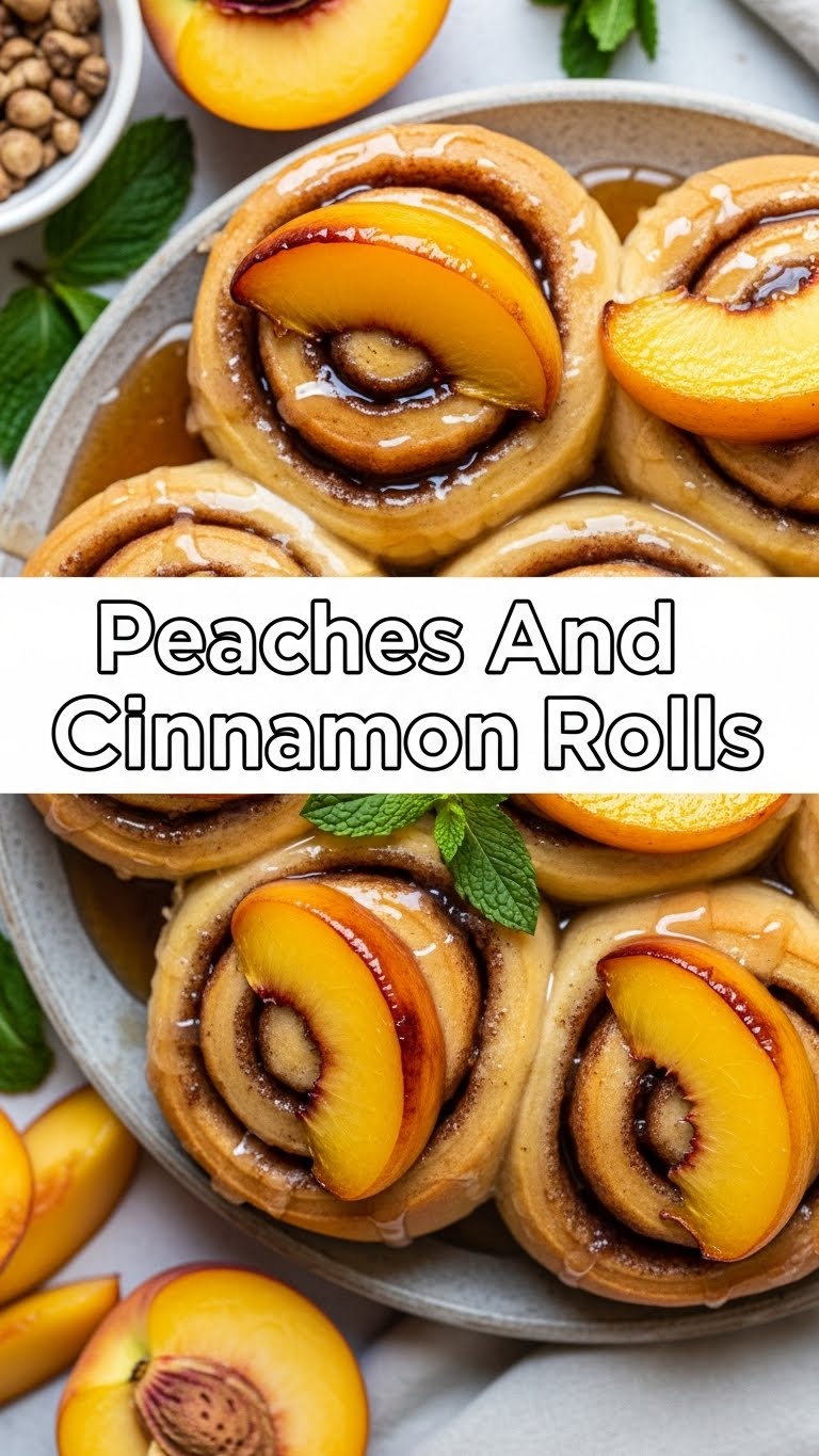 Peaches And Cinnamon Rolls