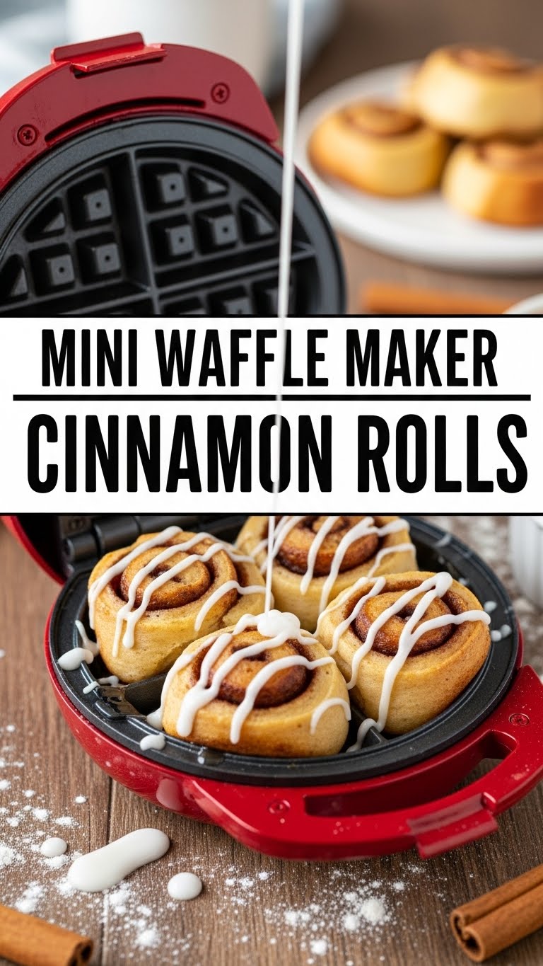 Mini Waffle Maker Cinnamon Rolls