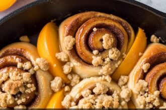 Cinnamon Rolls Peach Cobbler