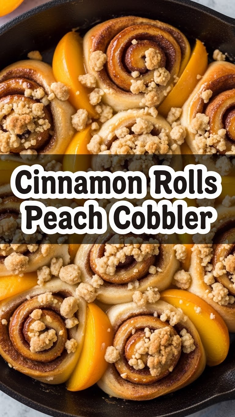 Cinnamon Rolls Peach Cobbler