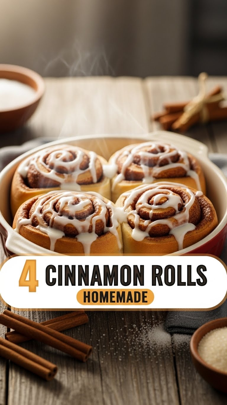 4 Cinnamon Rolls Homemade