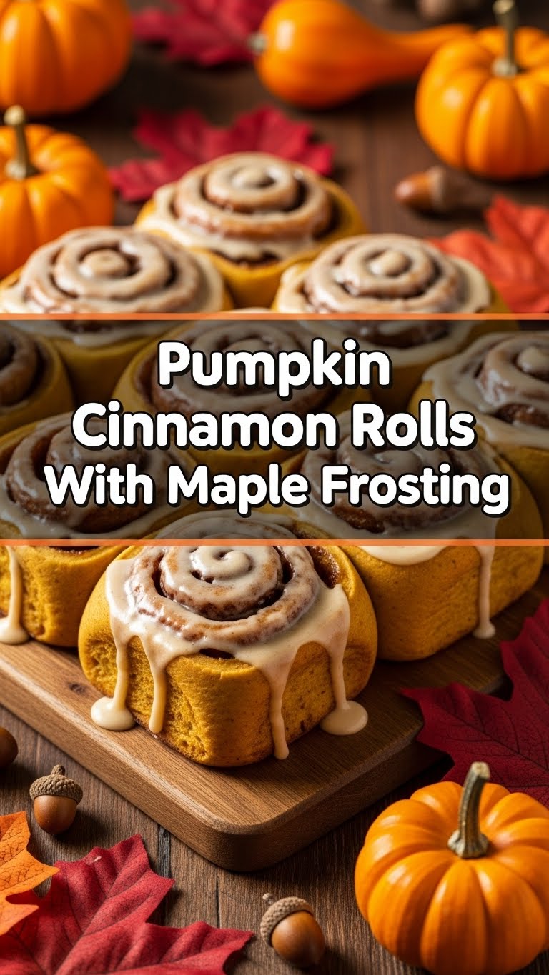 Pumpkin Cinnamon Rolls With Maple Frosting