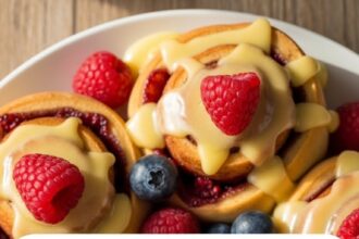 Raspberry Cinnamon Rolls With Lemon Glaze