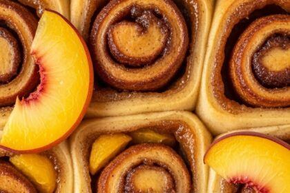 Peaches Cinnamon Rolls