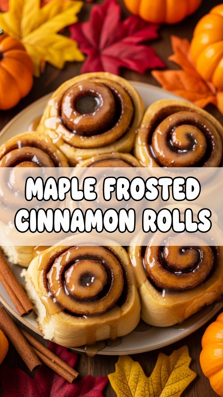 Maple Frosted Cinnamon Rolls