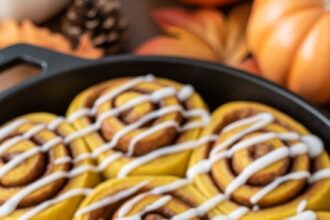 No Yeast Pumpkin Cinnamon Rolls