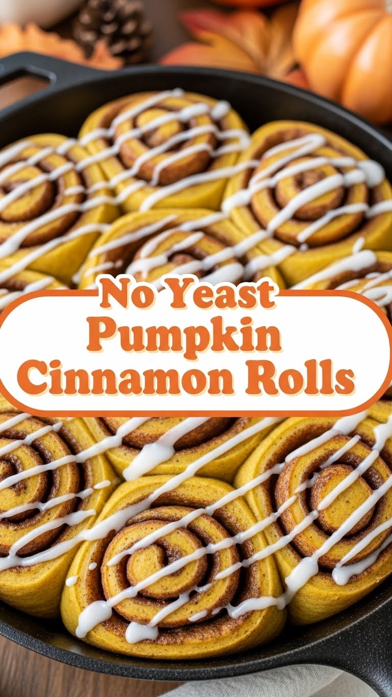 No Yeast Pumpkin Cinnamon Rolls