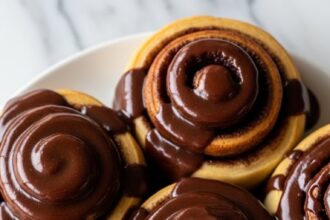 Cinnamon Rolls With Chocolate Icing