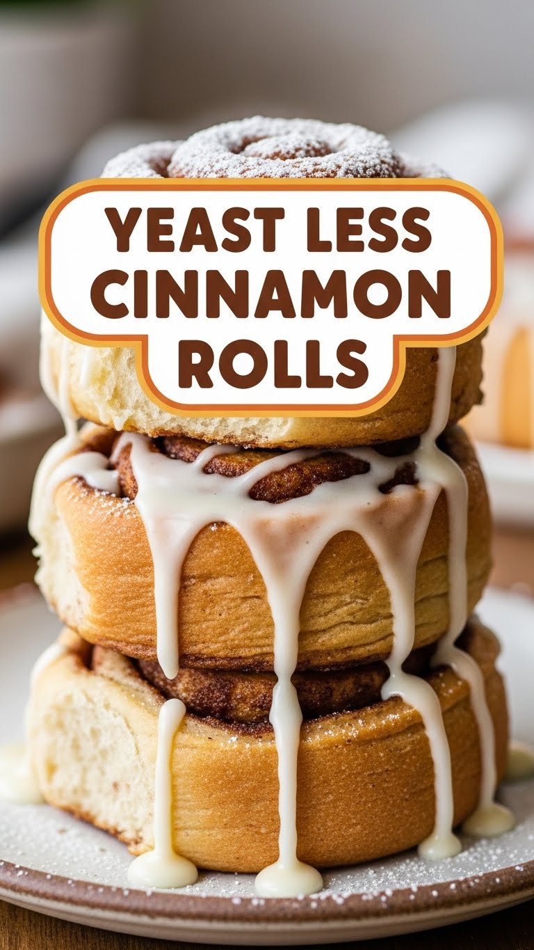 Yeast Less Cinnamon Rolls