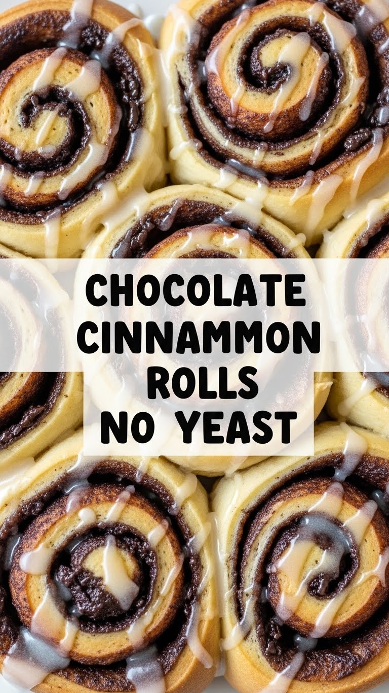 Chocolate Cinnamon Rolls No Yeast