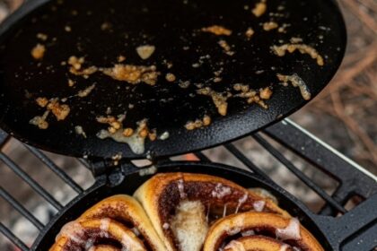 Campfire Cinnamon Rolls Pie Iron