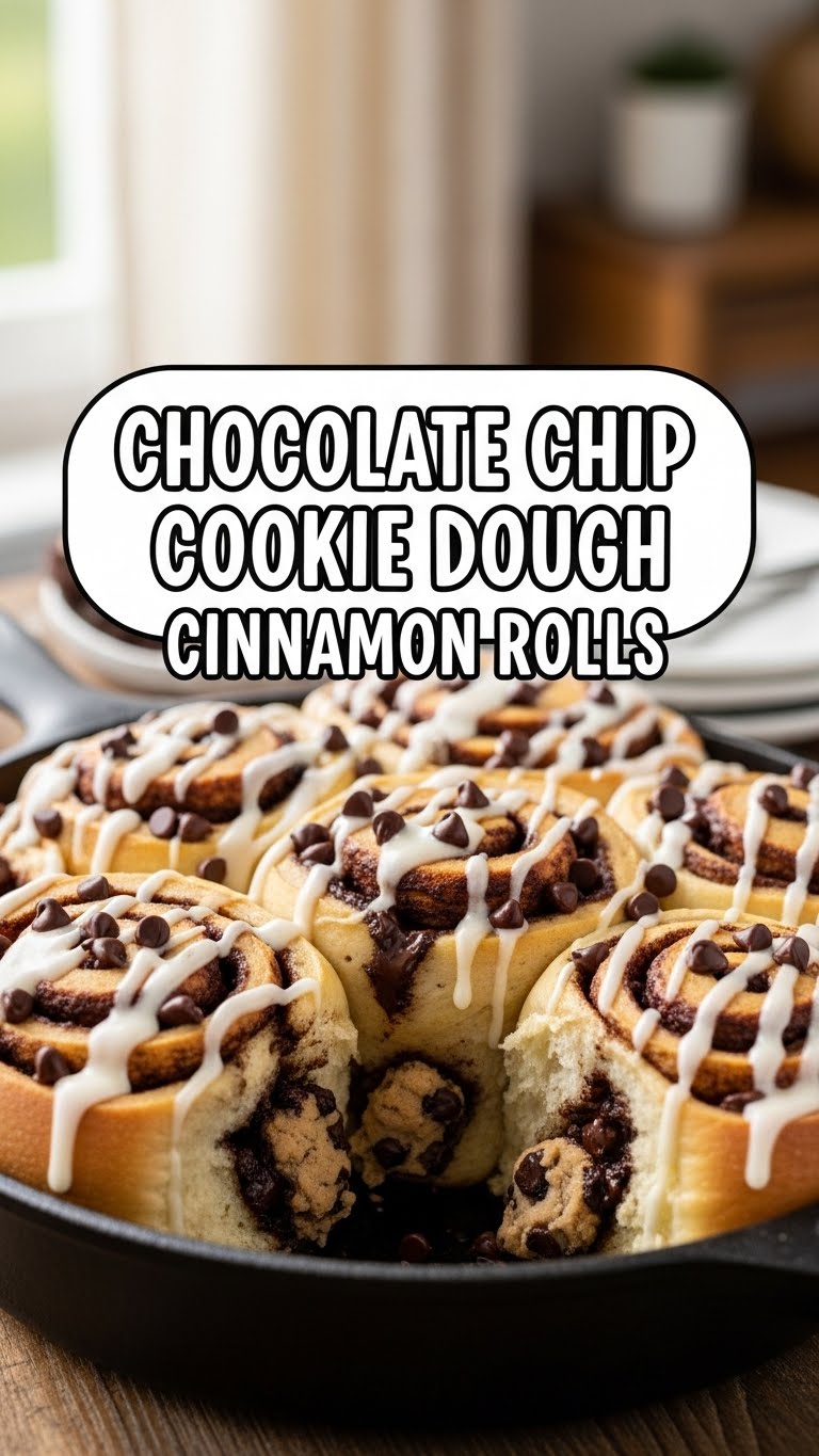Chocolate Chip Cookie Dough Cinnamon Rolls