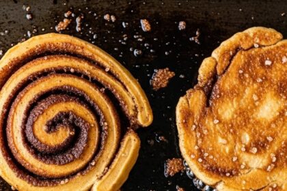 Smashed Cinnamon Rolls On Blackstone