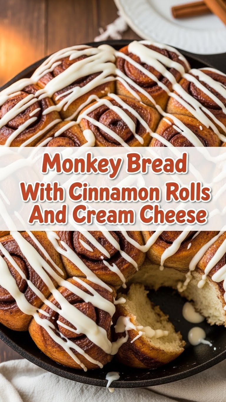 Monkey Bread With Cinnamon Rolls And Cream Cheese