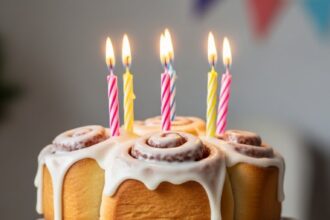 Cinnamon Rolls Birthday Cake