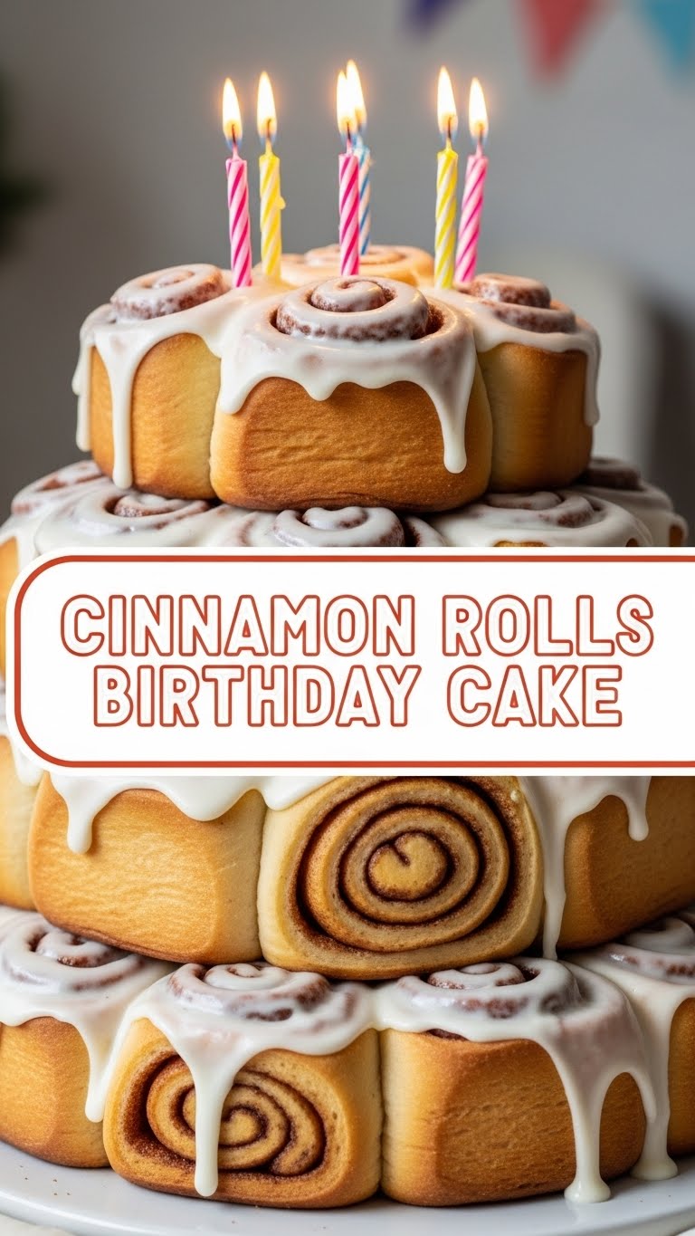 Cinnamon Rolls Birthday Cake