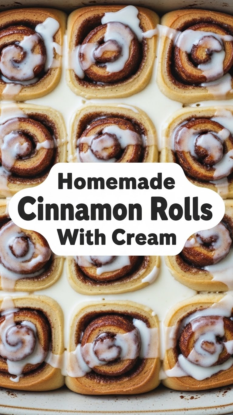 Homemade Cinnamon Rolls With Cream