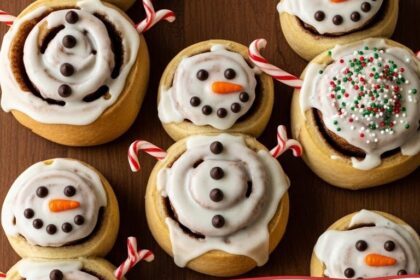 Snowman Cinnamon Rolls