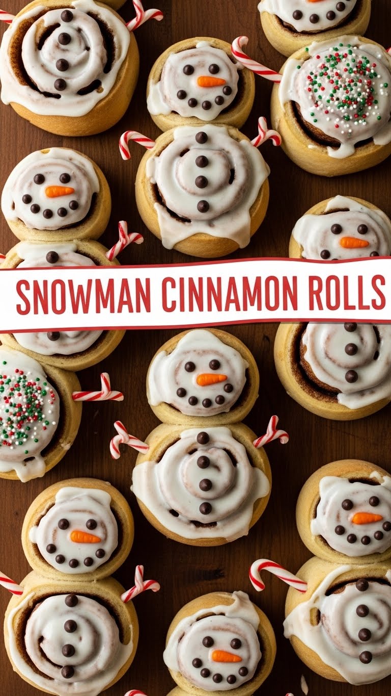 Snowman Cinnamon Rolls