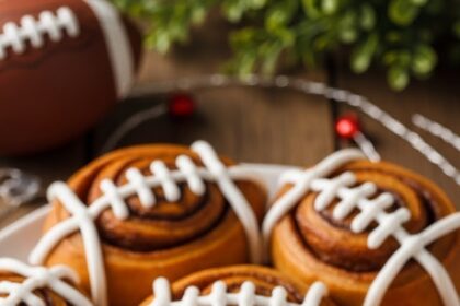 Football Cinnamon Rolls