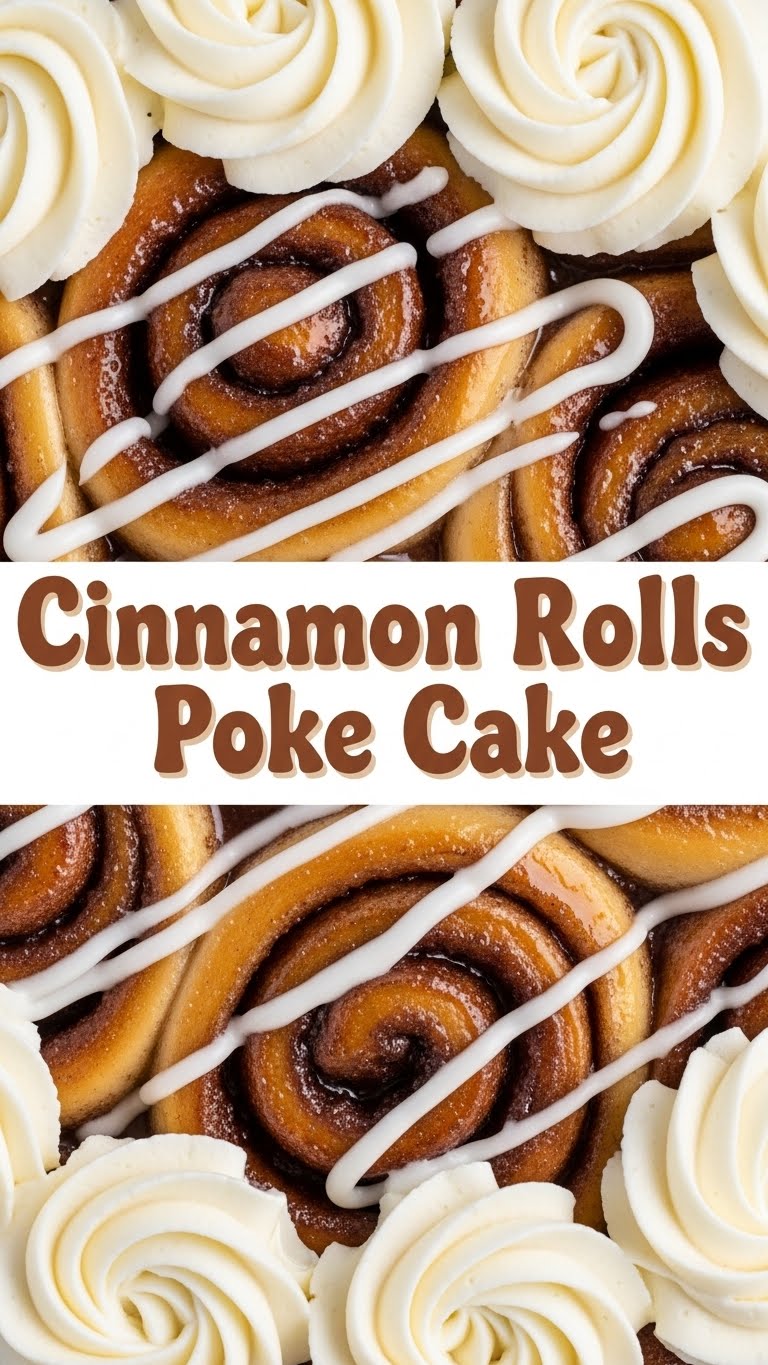 Cinnamon Rolls Poke Cake