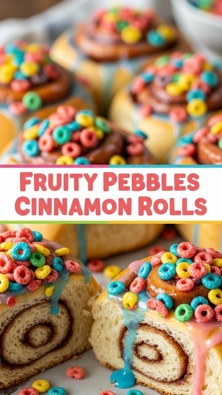 Fruity Pebbles Cinnamon Rolls