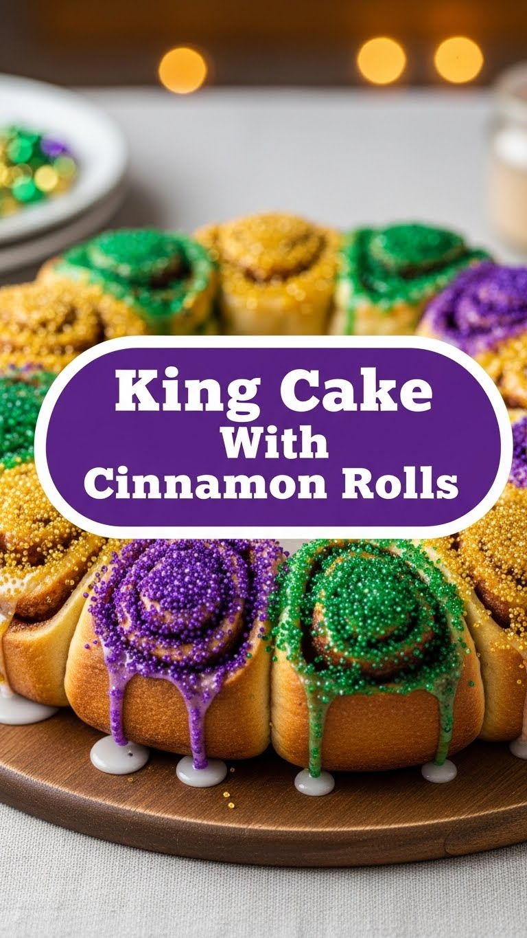 King Cake With Cinnamon Rolls