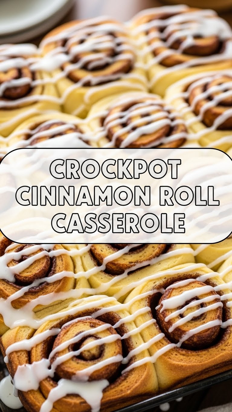 Crockpot Cinnamon Roll Casserole