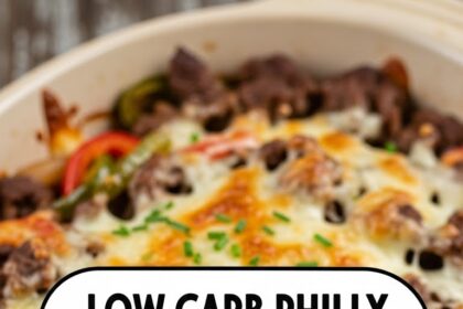 Low Carb Philly Cheesesteak Casserole