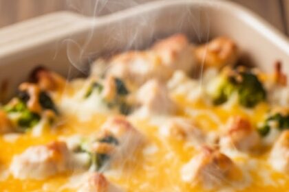 Chicken Rice Broccoli Casserole Bake