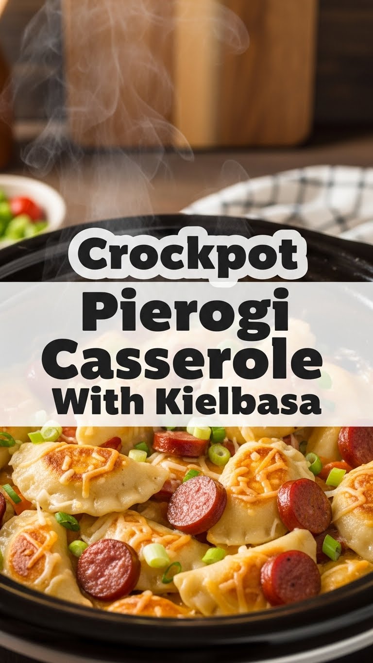 Crockpot Pierogi Casserole With Kielbasa