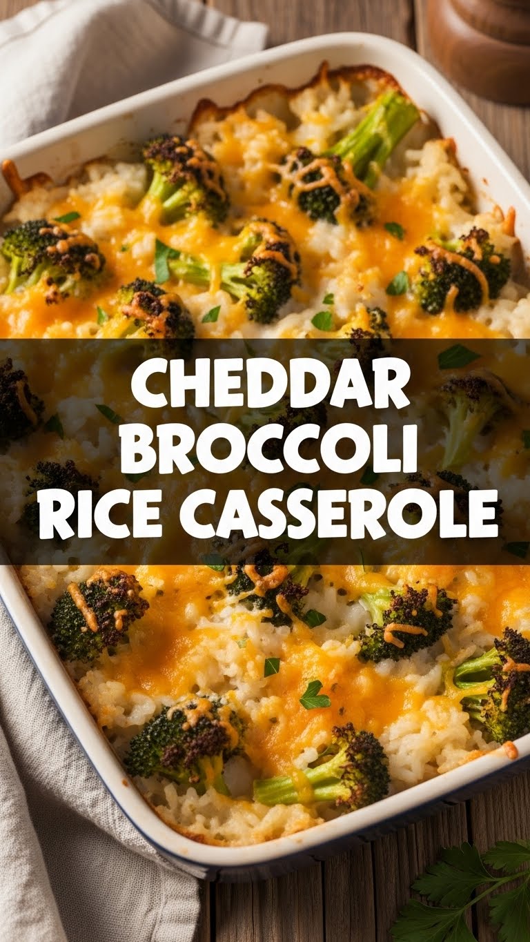 Cheddar Broccoli Rice Casserole