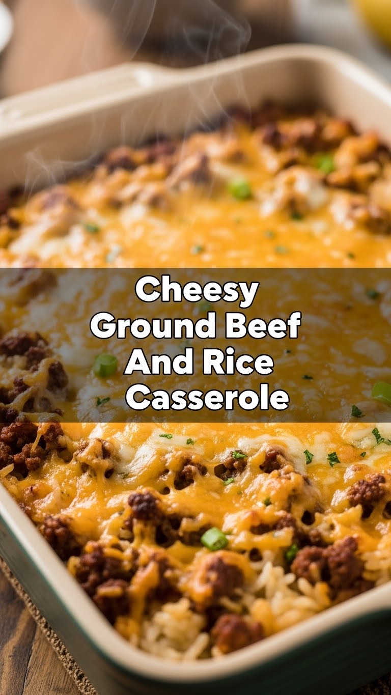 Cheesy Ground Beef And Rice Casserole