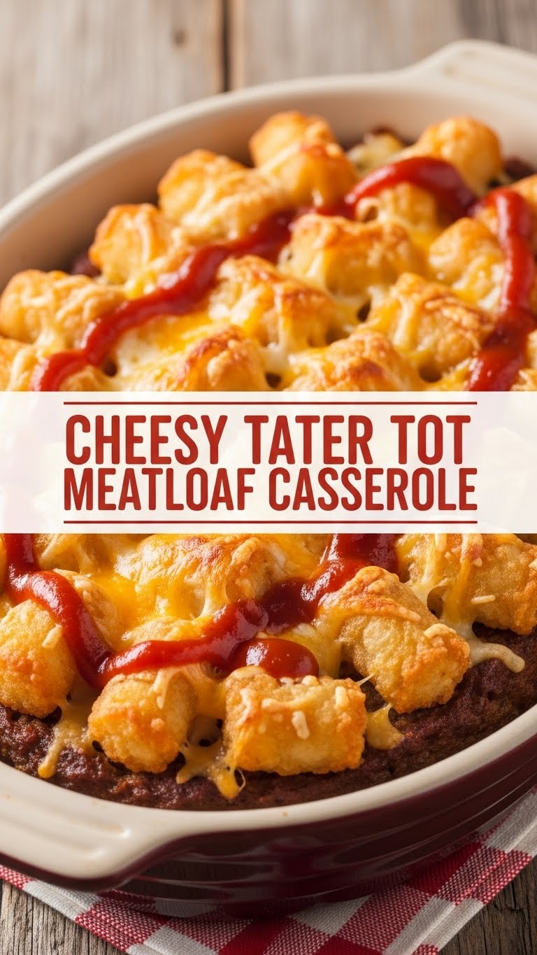 Cheesy Tater Tot Meatloaf Casserole