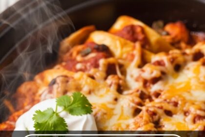 Slow Cooker Chicken Enchilada Casserole